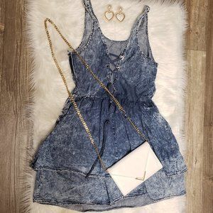 Pure Hype M Drawstring Blue Denim Cotton dress